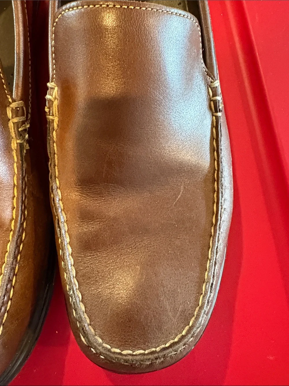 Cole Haan Men's Brown Leather Slip-On Loafers